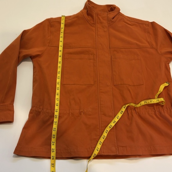 Liverpool Los Angeles Orange Zipper Drawstring Cinch Canvas Jacket - Picture 11 of 13